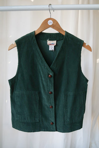 Forest Green Corduroy Vest Skirt Set