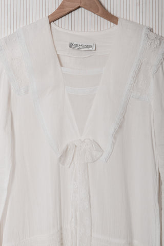 Gauzy Sailor Collar Dropwaist Lace Dress