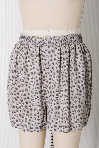 Silver Cheetah Silk Short Set