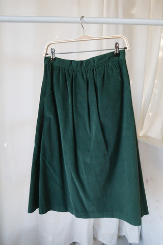 Forest Green Corduroy Vest Skirt Set