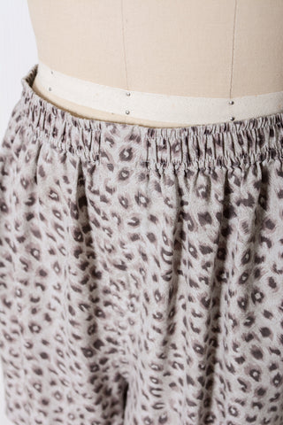 Silver Cheetah Silk Short Set