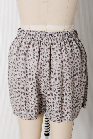 Silver Cheetah Silk Short Set