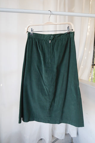 Forest Green Corduroy Vest Skirt Set