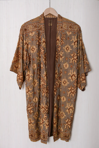 Fab Silk Batik Beaded Kimono