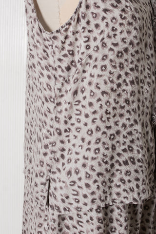 Silver Cheetah Silk Short Set