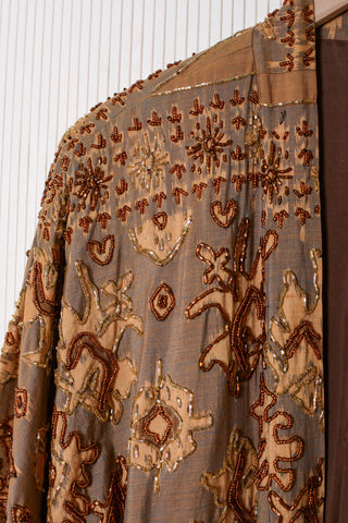 Fab Silk Batik Beaded Kimono