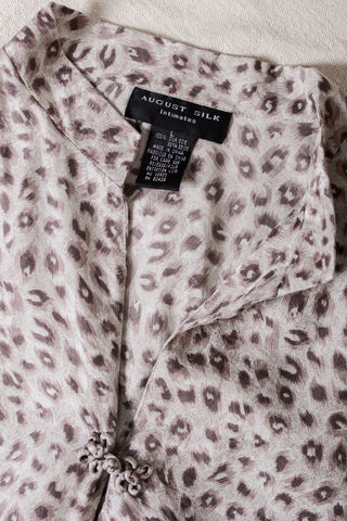 Silver Cheetah Silk Short Set