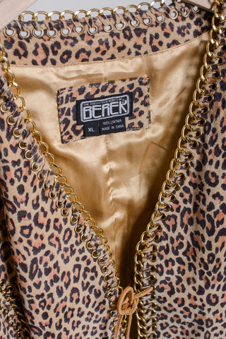 Meowza Berek Cheetah Chain Suede Jacket