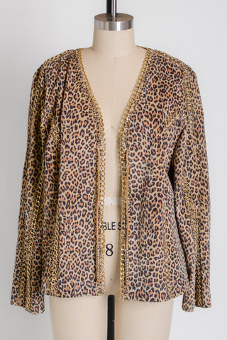 Meowza Berek Cheetah Chain Suede Jacket