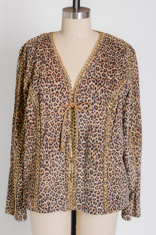 Meowza Berek Cheetah Chain Suede Jacket