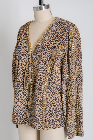 Meowza Berek Cheetah Chain Suede Jacket