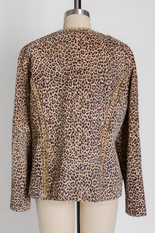 Meowza Berek Cheetah Chain Suede Jacket