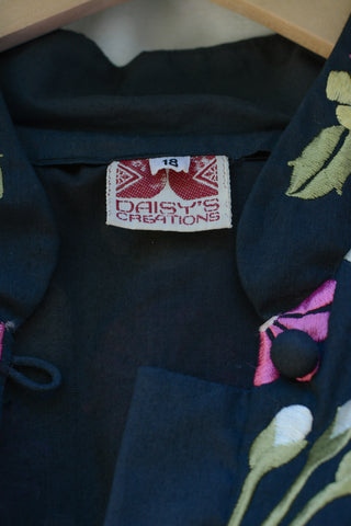Vibrant Embroidered Flower Power Jacket