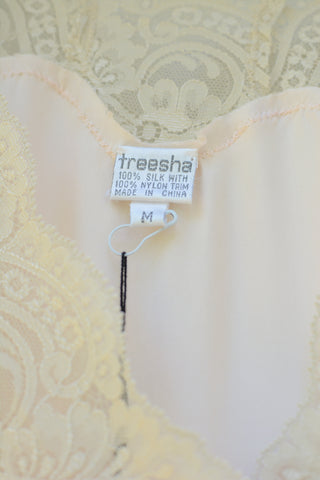 Peach Silk Lace Pajama Dress