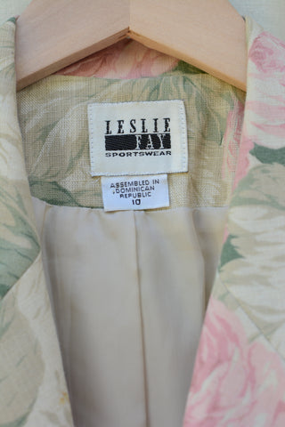 Pastel Floral Linen Blend Blazer