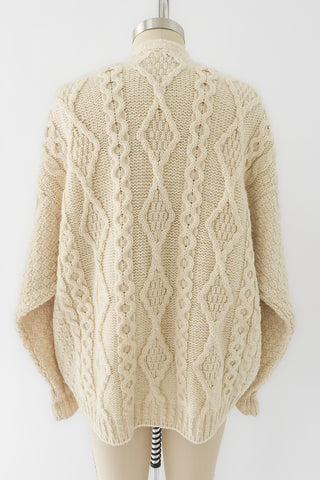 LL Bean Irish Wool Fisherman Cardigan