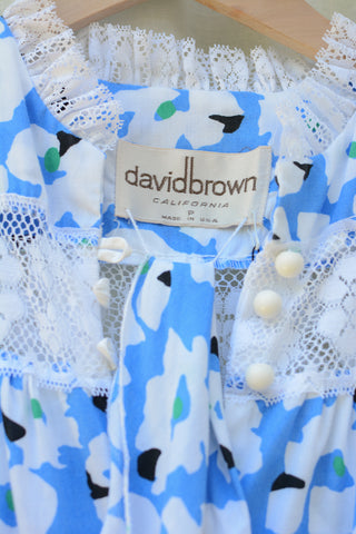 David Brown Tiered Lace Floral Maxi