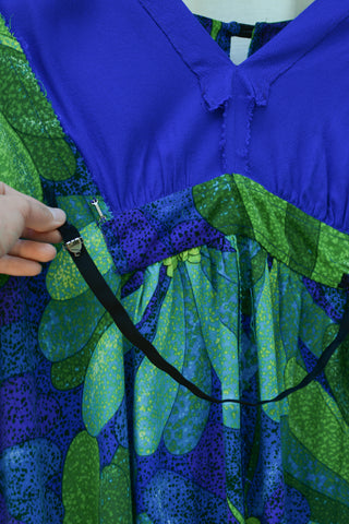 Flower Power Barkcloth Caftan Dress