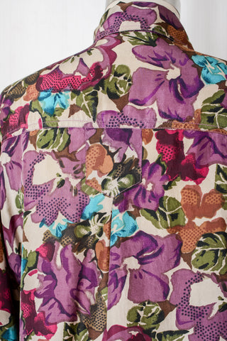 Jewel Tone Floral Silk Shirt