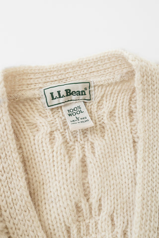 LL Bean Irish Wool Fisherman Cardigan