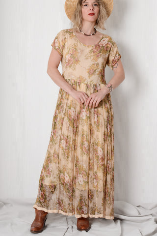 Bila Gauzy Floral Babydoll Dress