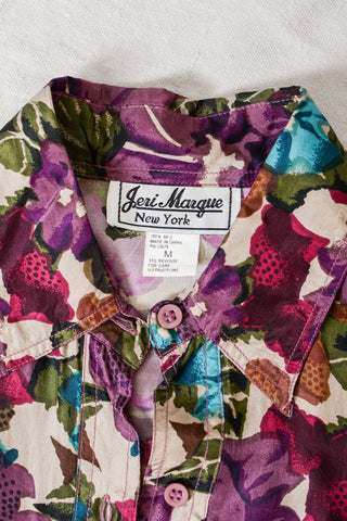 Jewel Tone Floral Silk Shirt