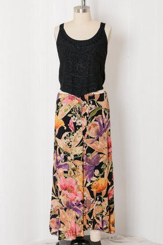 Black Embroidered Crop Tank