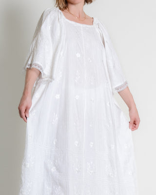 Angel Wing Embroidered Lace Mexican Maxi