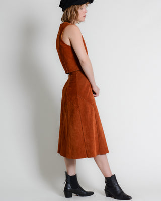 Rust 70s Snap Front Suede Set