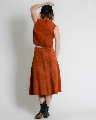 Rust 70s Snap Front Suede Set