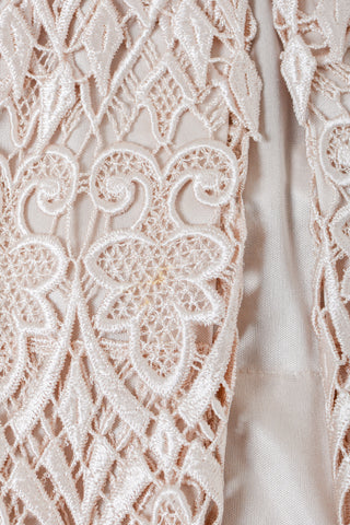 Champagne Tiered Venice Lace Maxi