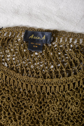 Olive Tiered Lace Sheer Top