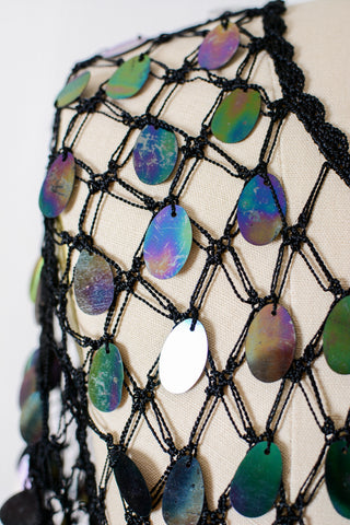 Paillette Sequin Crochet Crop Top