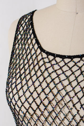 Iridescent Beaded Crochet Tank