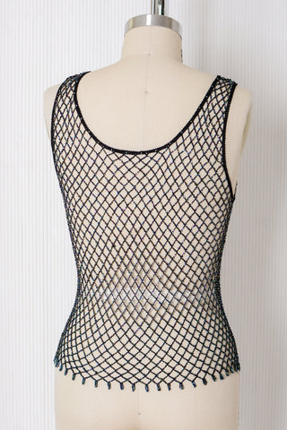 Iridescent Beaded Crochet Tank