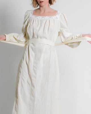Sweet 70s Eyelet Crochet Lace Maxi