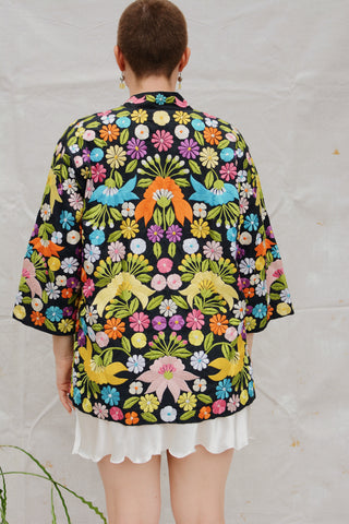Vibrant Embroidered Flower Power Jacket