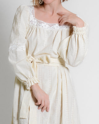 Sweet 70s Eyelet Crochet Lace Maxi