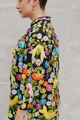 Vibrant Embroidered Flower Power Jacket