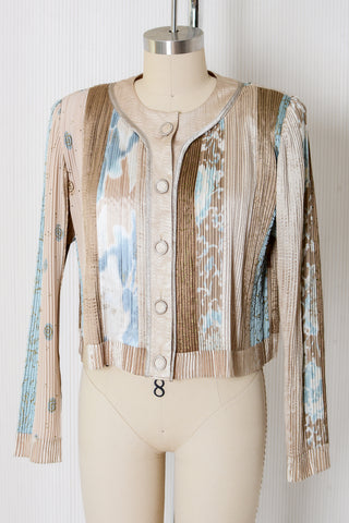 Jeanne Marc Metallic Plisse Jacket