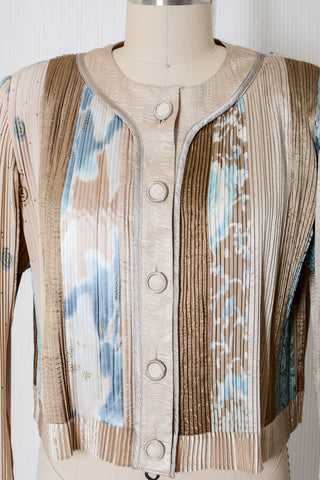 Jeanne Marc Metallic Plisse Jacket