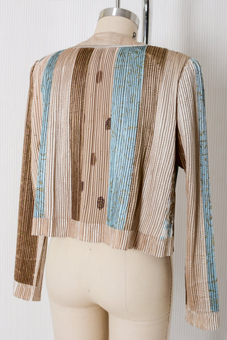 Jeanne Marc Metallic Plisse Jacket