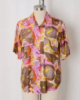 Constellation Silk Novelty Print Top