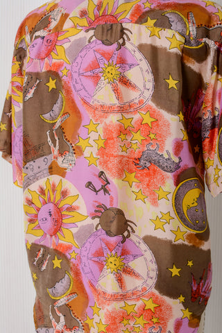 Constellation Silk Novelty Print Top