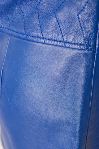Pelle Cobalt Leather Mini Dress