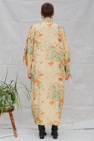 Gorgeous Lush Floral Silk Haori Maxi Kimono