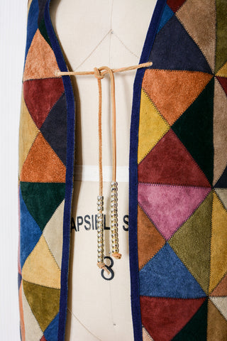 Patchwork Suede Montgomery Ward Vest