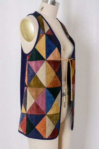Patchwork Suede Montgomery Ward Vest