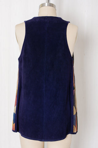 Patchwork Suede Montgomery Ward Vest