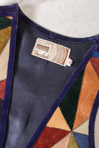 Patchwork Suede Montgomery Ward Vest